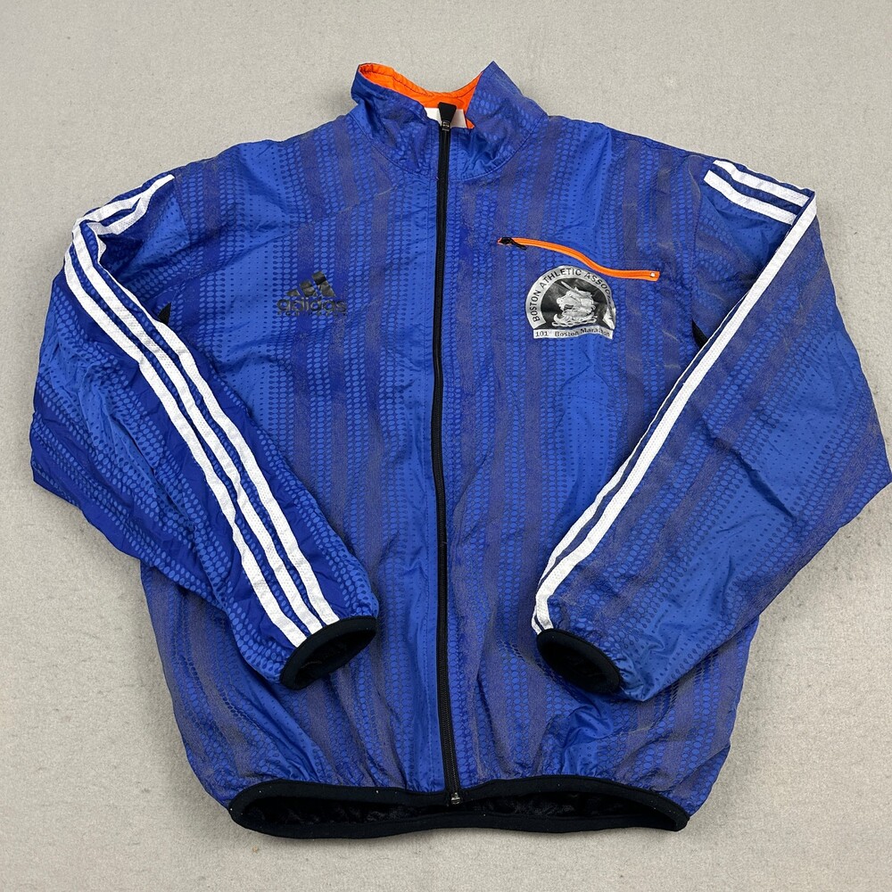 Vintage Boston Marathon Jacket Men Small Blue 101st Adidas Equipment 1997 S